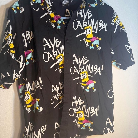 The Simpsons Other - Simpsons Button Up T-Shirt Bart Simpson Size M
